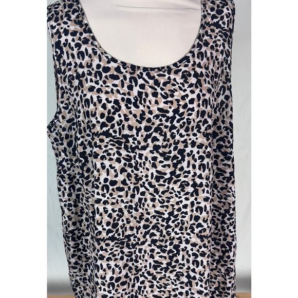 Faded Glory 2X 18W - 20W Sleeveless Animal Cheetah Print Top Polyester - Picture 2 of 8